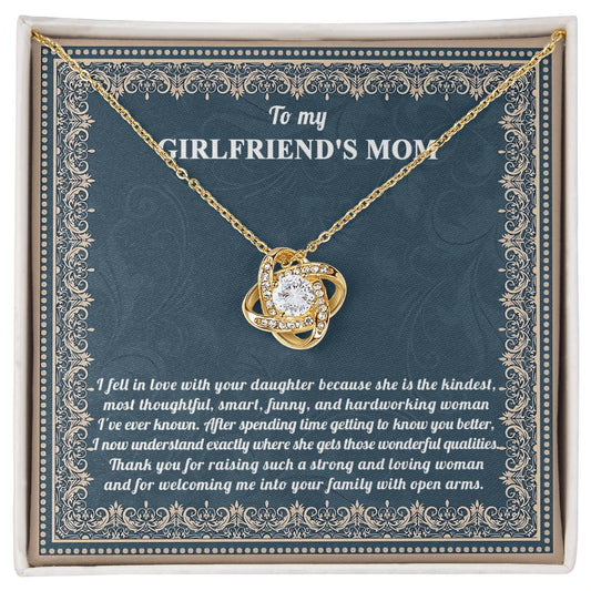 To My Girlfriend's Mom - Thank You For Raising A Strong And Loving Woman - Love Knot Necklace