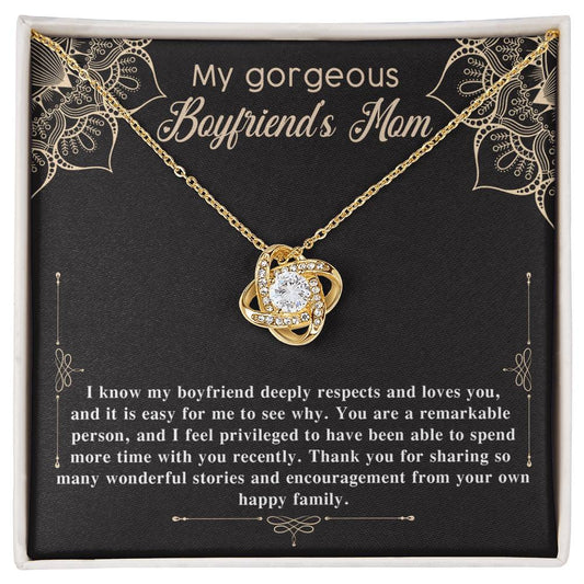 To My Boyfriend's Mom - It's Easy To See Why My Boyfriend Respects And Loves You - Love Knot Necklace