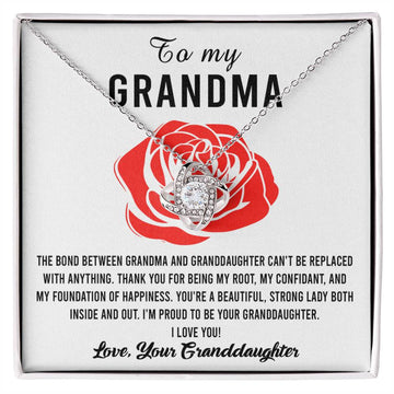 To My Grandma - Grandma And Granddaughter Bond Can't Be Replaced - Love Knot Necklace