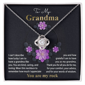 To My Grandma - I Am Lucky To Have A Grandma Like You - Love Knot Necklace