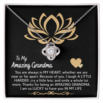 To My Amazing Grandma - You Are Always In My Heart - Love Knot Necklace