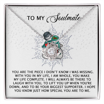 To My Soulmate - You Are The Piece I Didn't Know I Was Missing. With You In My Life, I Am Whole, You Make My Life Complete - Love Knot Necklace