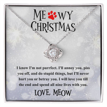 To Cat Mom - Meowy Christmas - Love Knot Necklace