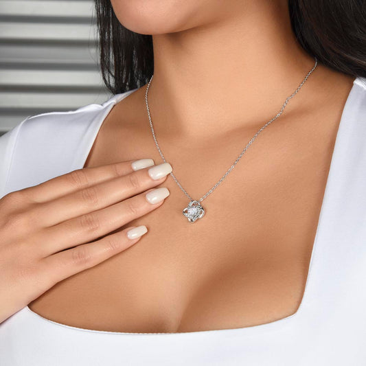 To My Beautiful Soulmate - When You Wear This Promise Necklace, Always Remember The Day I Met You, I Found My Missing Piece - Love Knot Necklace Gift