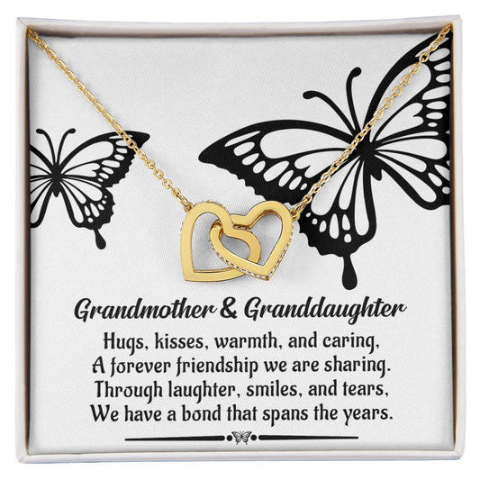 Grandmother And Granddaughter Bond That Spans The Years - Interlocking Heart Necklace -