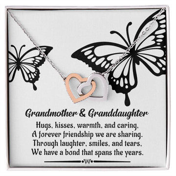 Grandmother And Granddaughter Bond That Spans The Years - Interlocking Heart Necklace -