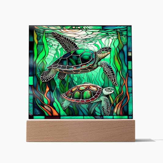 Turtle stained glass - Acrylic plaque