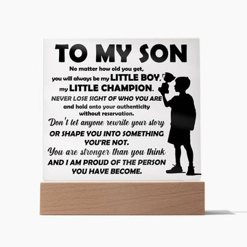 To My Son - No Matter How Old You Get, My Little Champion - Acrylic Plaque