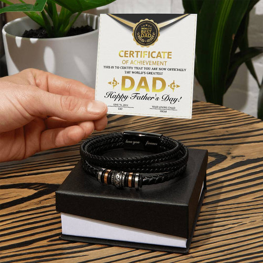 Certificate Of Achievement To Certify That You Are Now Officially The World's Greatest Dad - Black Chronograph Watch