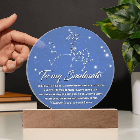 To My Soulmate - Dedicate To You - Circle Acrylic Plaque