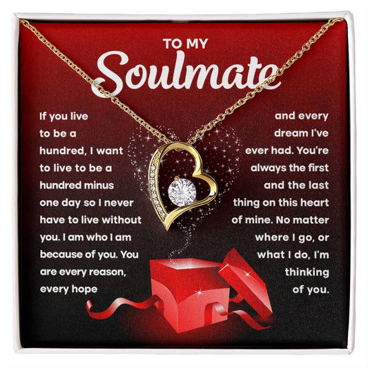 To My Soulmate - If You Live To Be A Hundred - Heart Necklace