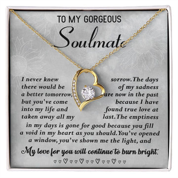 To My Gorgeous Soulmate - I Never Knew There Would Be Better Tomorrow - Heart Necklace