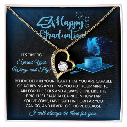 Happy Graduation - It's Time To Spread Your Wings And Fly! Believe Deep In Your Heart That You Are Capable - Love Dancing Necklace