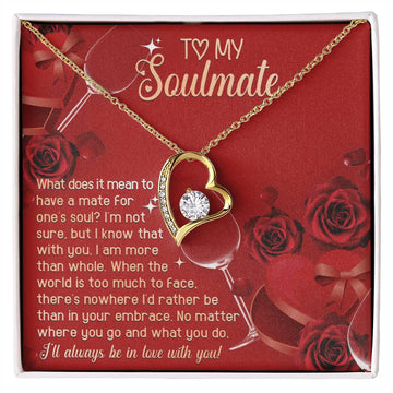 To My Soulmate - With You, I Am More Than Whole - Love Heart Necklace