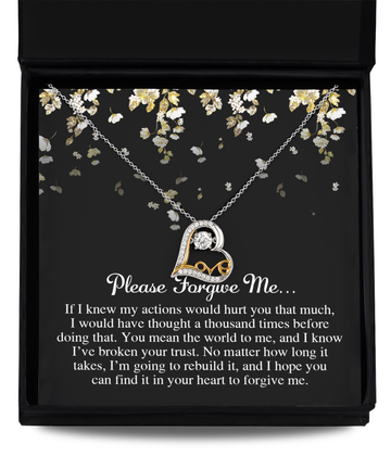 Please Forgive Me - If I Knew My Actions Would Hurt You That Much, I Would Have Thought A Thousand Times Before Doing That - Love Heart Necklace