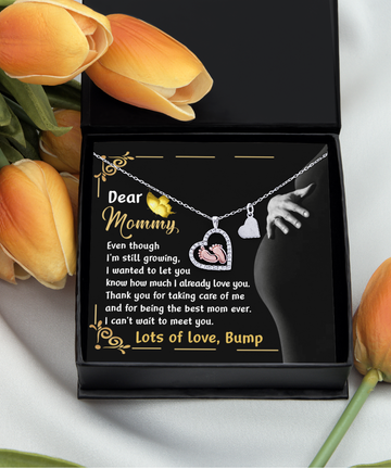 Dear Mommy - Even Though I'm Still Growing, I Wanted To Let You Know How Much I Already Love You - Baby Fee Heart Necklace