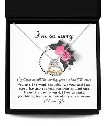 I'm So Sorry - Please Accept This Apology From My Heart To Yours - Love Dancing Heart Necklace Gift