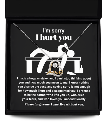 I'm Sorry I Hurt You - I Made A Huge Mistake, And I Can't Stop Thinking About You And How Much You Mean To Me - Love Heart Necklace Gift