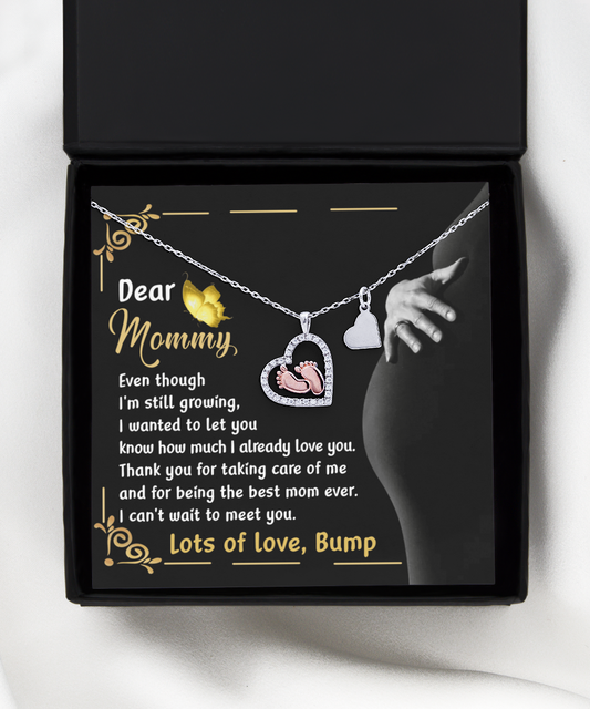 Dear Mommy - Even Though I'm Still Growing, I Wanted To Let You Know How Much I Already Love You - Baby Fee Heart Necklace