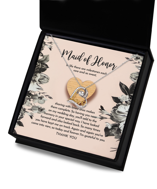 Maid Of Honor - In Life There Are Milestones Each Rare And So Sweet, Sharing With Loved Ones Makes Them Complete - Love Dancing Heart Necklace Gift For Maid Of Honor