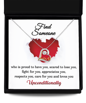 Beautiful Message Card For Soulmate - Find Someone Who Loves You Unconditionally - Love Dancing Heart Necklace