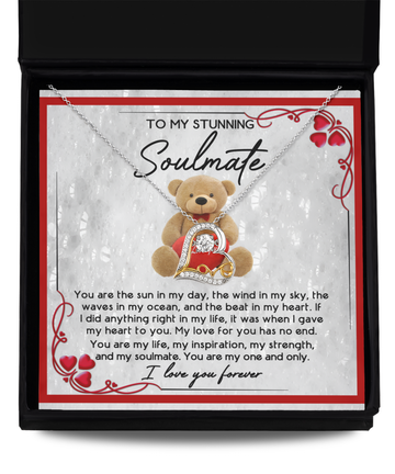 To My Stunning Soulmate - You Are The Sun In My Day, The Wind In My Sky - Love Dancing Necklace