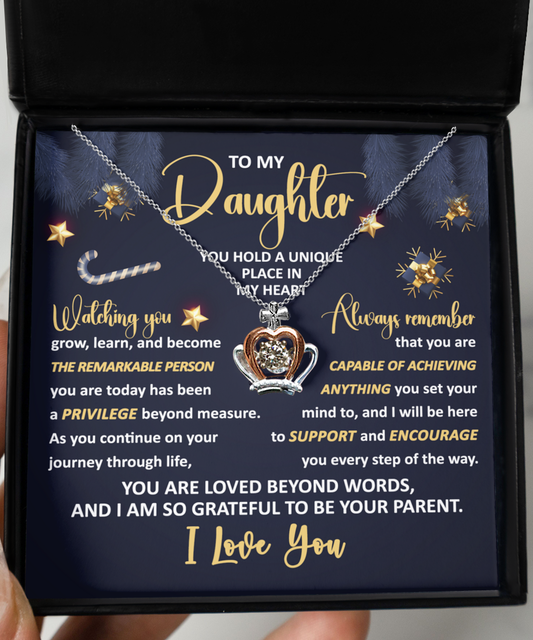 To My Daughter - Unique Place - Crown Pendant Necklace