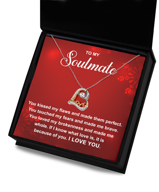 To My Soulmate - Because Of You - Love Dancing Necklace